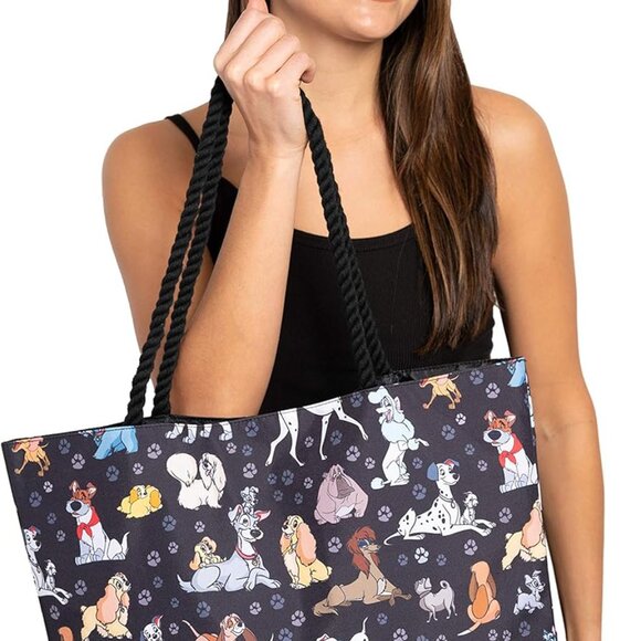 Dogs Tote Bag Canvas Large Capacity Cute Dog Breed Adventure Work Bag - Picture 5 of 9